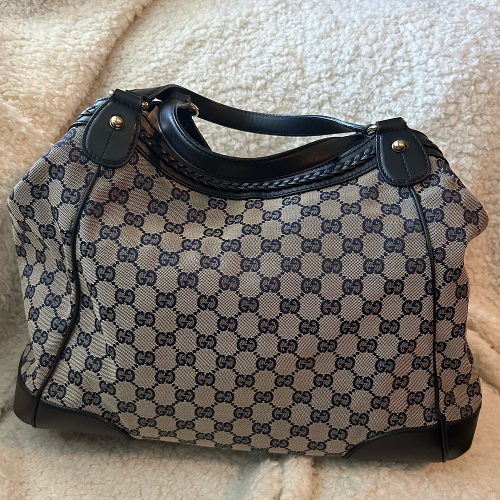 GUCCI  Monogram Medium Brick Lane Tote Navy - Picture 3 of 13